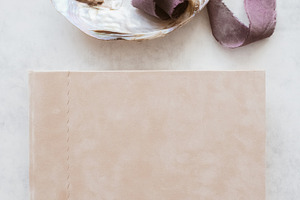 Wedding album featuring beige, vintage, and album