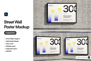 Street Wall Poster Mockup, an Advertising Mockup by SLAB! Design