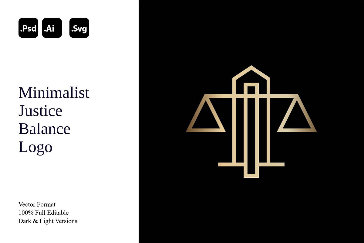 Minimalist Justice Balance Logo, a Branding & Logo Template by Luxury Logos (Photo 1 of 4)