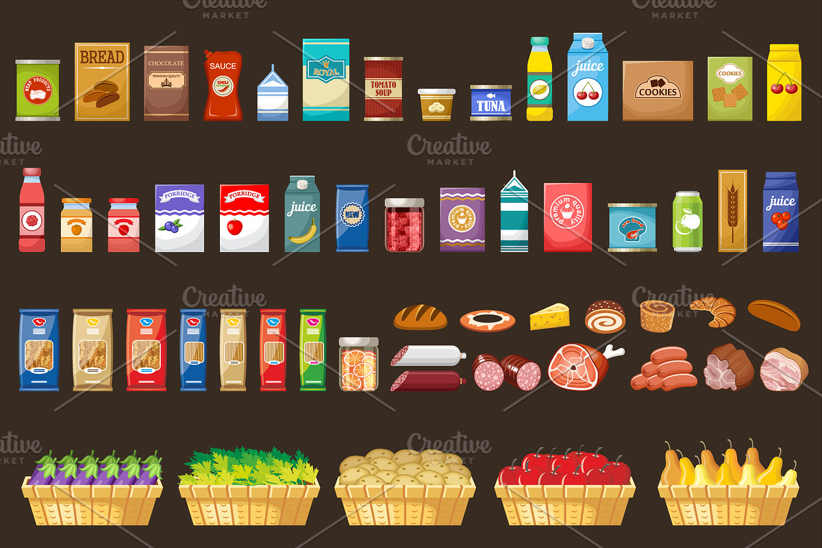Supermarket. Food and drinks, a Graphic by Gurza SHOP (Photo 8 of 8)