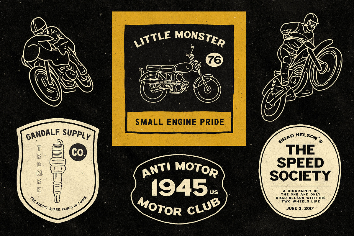 Ride Slow - Motorcycle Font Bundle preview 3