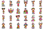 Whimsical Christmas Baby Kid Clipart, an Illustration by Sublimation Artist (Thumbnail 2 of 6)