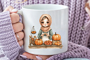 Vintage Pin Up Autumn Girl Clipart, an Illustration by Rose Art (Thumbnail 7 of 7)