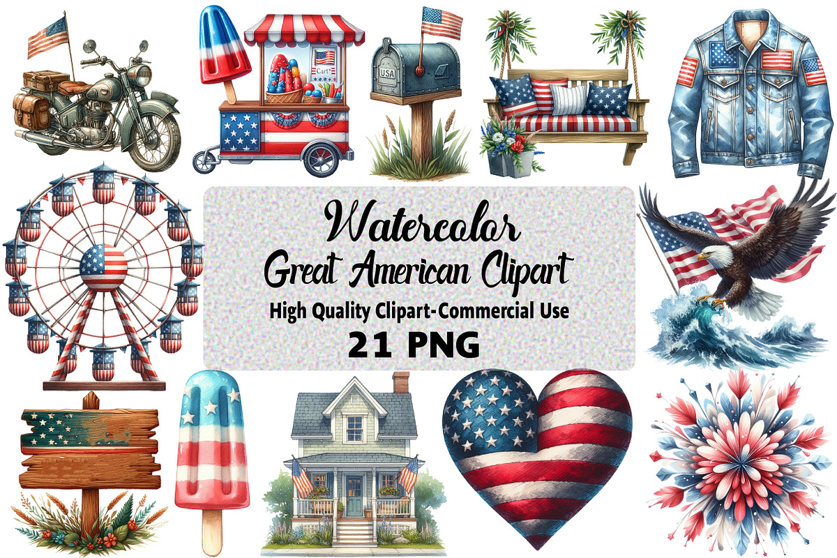 Watercolor the Great American Clipar, an Illustration by Daily.Designs (Photo 1 of 4)