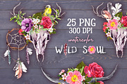 Wild soul - boho style watercolor, an Animal Illustration by Where summer is (Thumbnail 1 of 11)