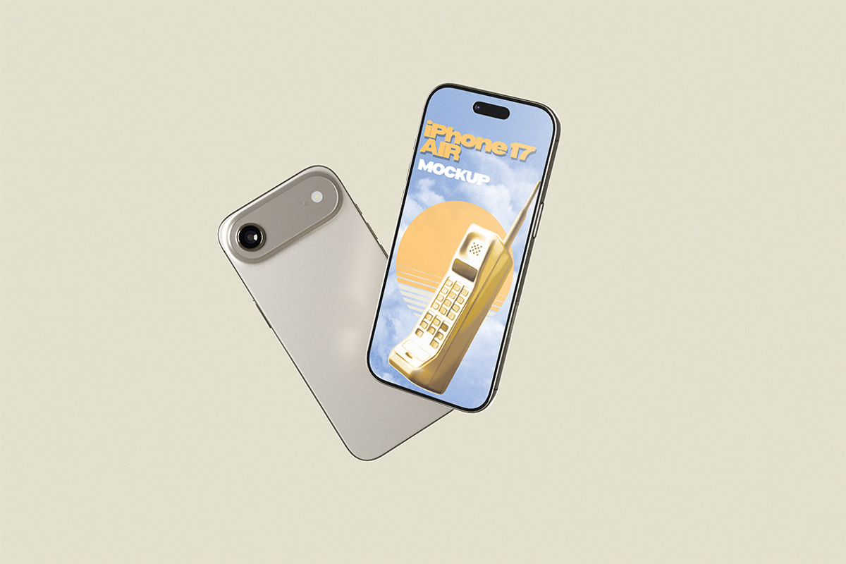 iPhone 17 Air Mockup, an iPhone Mockup by HanaSaka_Studio (Photo 5 of 5)