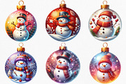 Watercolor Ornament Snowman Clipart, an Illustration by Canvas Craft (Thumbnail 3 of 9)