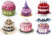 Watercolor Halloween Cake Clipart, an Illustration by Craft Nest (Thumbnail 4 of 6)