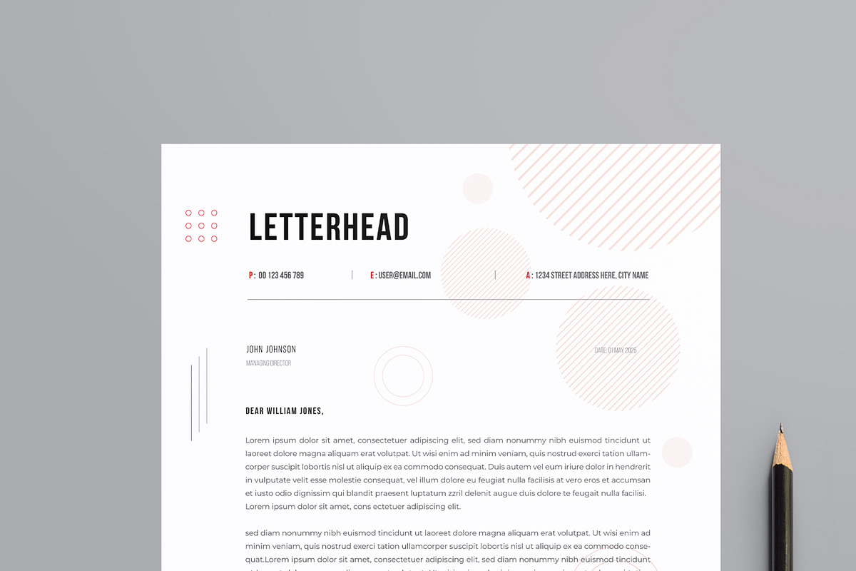 Minimal Corporate Letterhead Layout, a Stationery Template by MightyDesign (Photo 4 of 8)