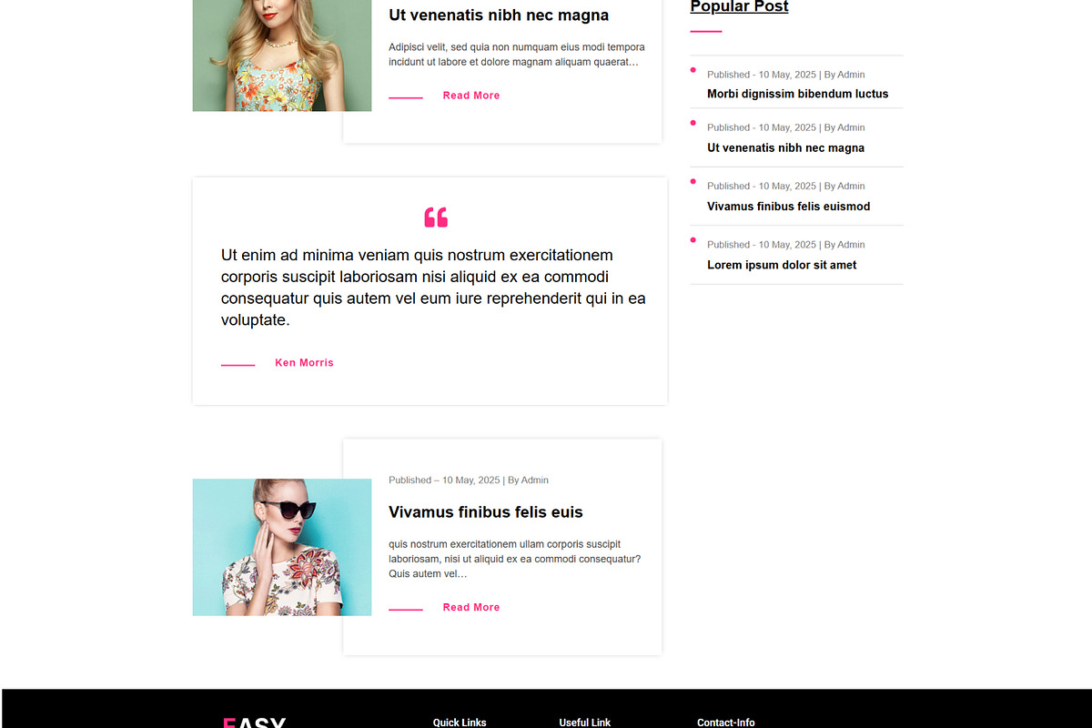 Easy - Lifestyle Blog Elementor Kit preview 3