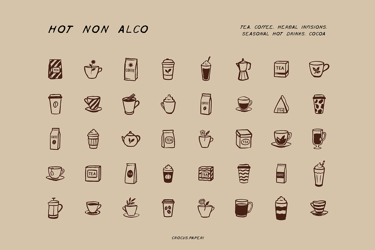 DRINKS Illustrations | Bar Icons, a Food Illustration by Crocus Paperi (Photo 5 of 7)