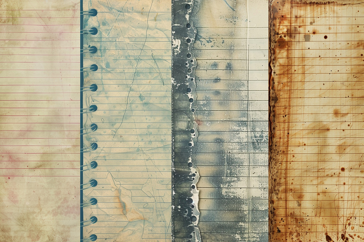 Grunge Lined Note Digital Papers, a Background Graphic by BonaDesigns (Photo 3 of 6)