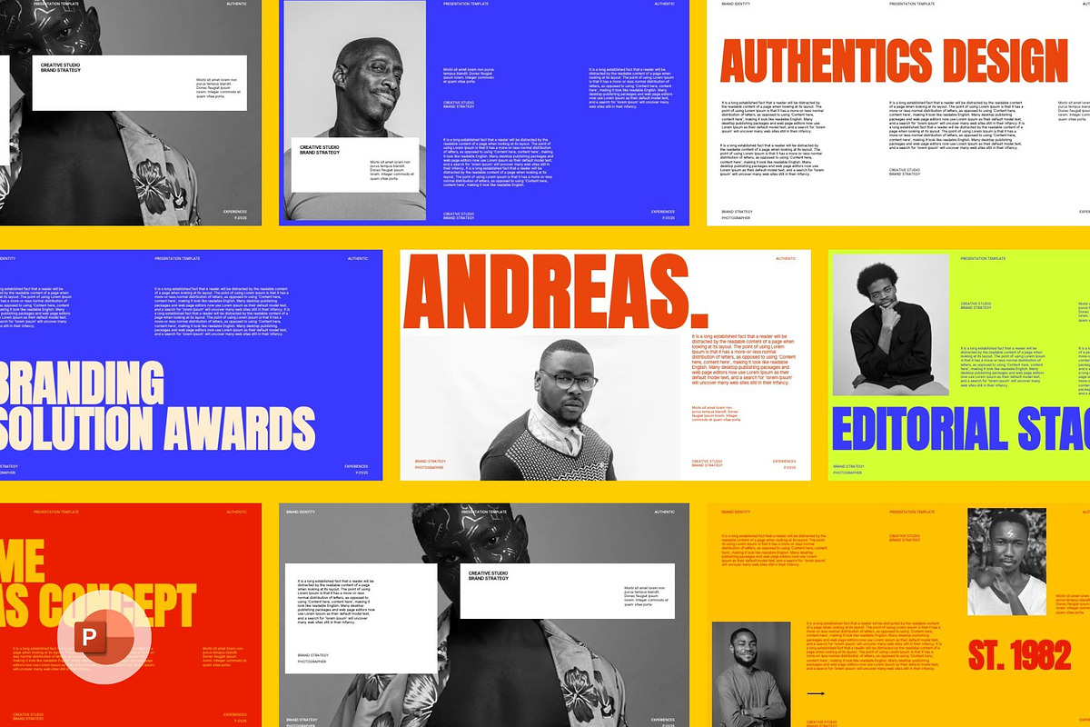 Andreas - Brand Portfolio PowerPoint, a Presentation Template by Creatorism (Photo 1 of 9)