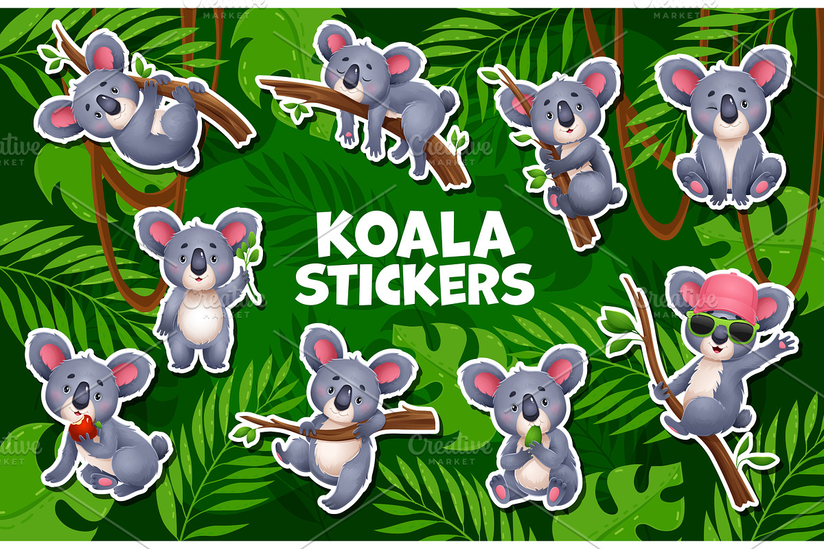 Funny koala bears cartoon characters, an Animal Illustration by Buch&Bee