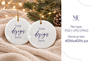 Xmas Family Ceramic Ornament Mockup, a Merchandise Mockup by Mie Mockup Studio (Thumbnail 2 of 7)
