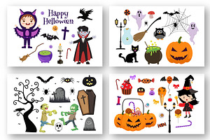 20 Set Halloween Elements Vector