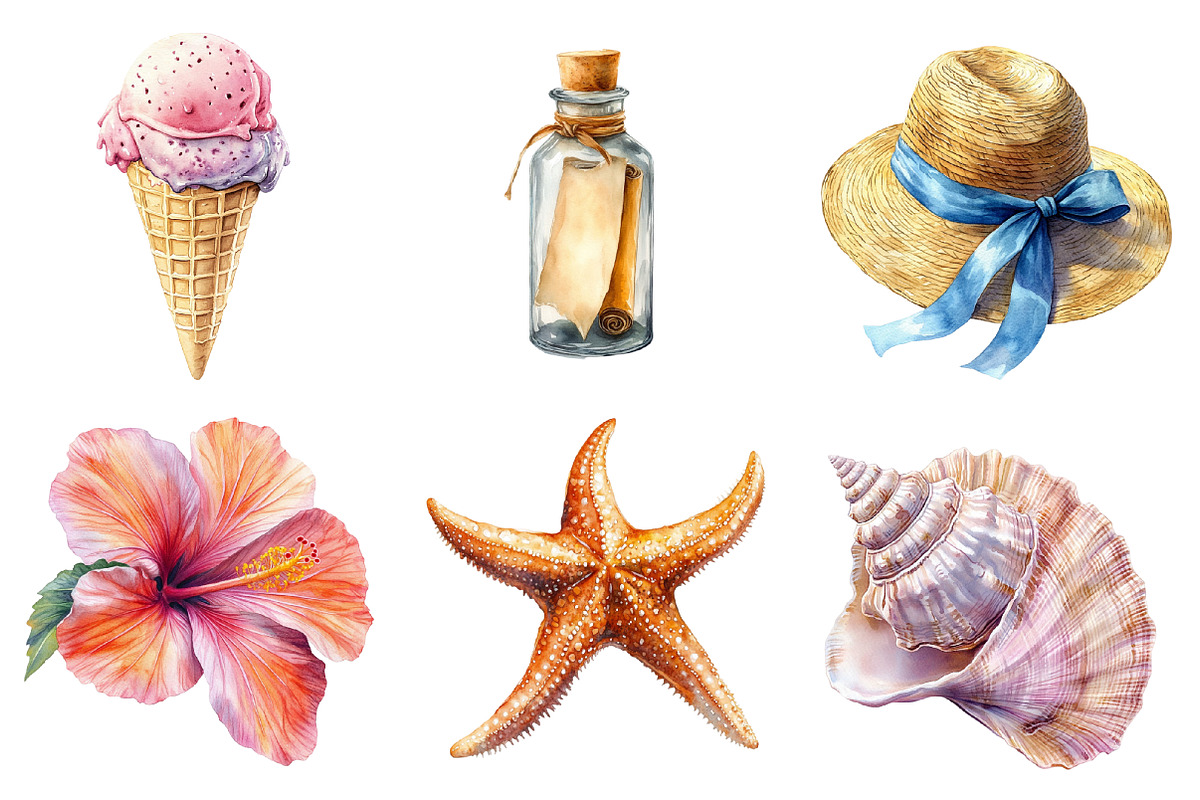 Beach Holiday Sublimation Clipart, an Illustration by SinaCreation (Photo 3 of 5)
