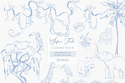 Toile de jouy safari animals clipart, an Animal Illustration by Invite to Clipart (Thumbnail 1 of 5)
