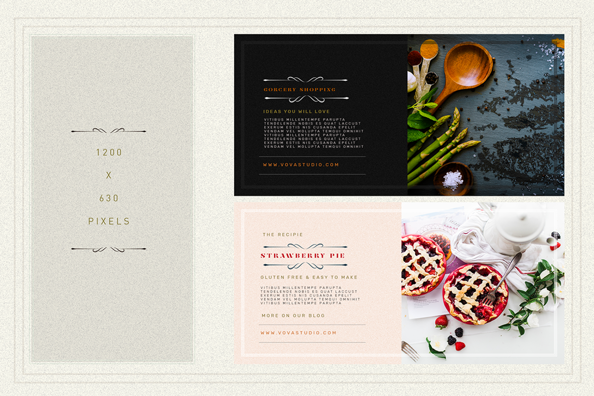 MILDRUSTIC foodie social media pack, a Social Media Template by Vova (Photo 3 of 7)