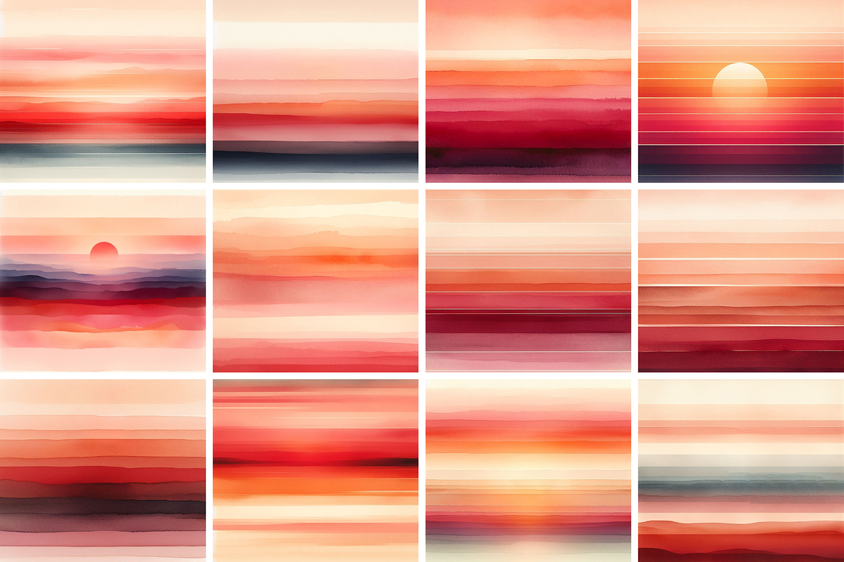 Sunset Ombre Watercolor Art, a Background Graphic by Flourish Spark (Photo 2 of 7)