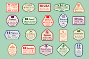 Travel Visa Stamps + pattern, a Graphic by Volyk (Thumbnail 3 of 4)