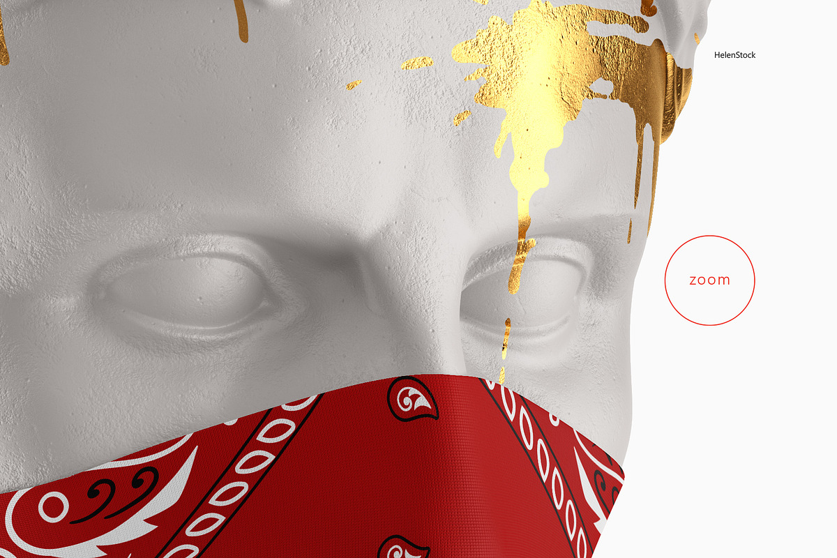Neck Gaiter on Sculpture Mockup, a Mask Mockup by HelenStock (Photo 9 of 9)