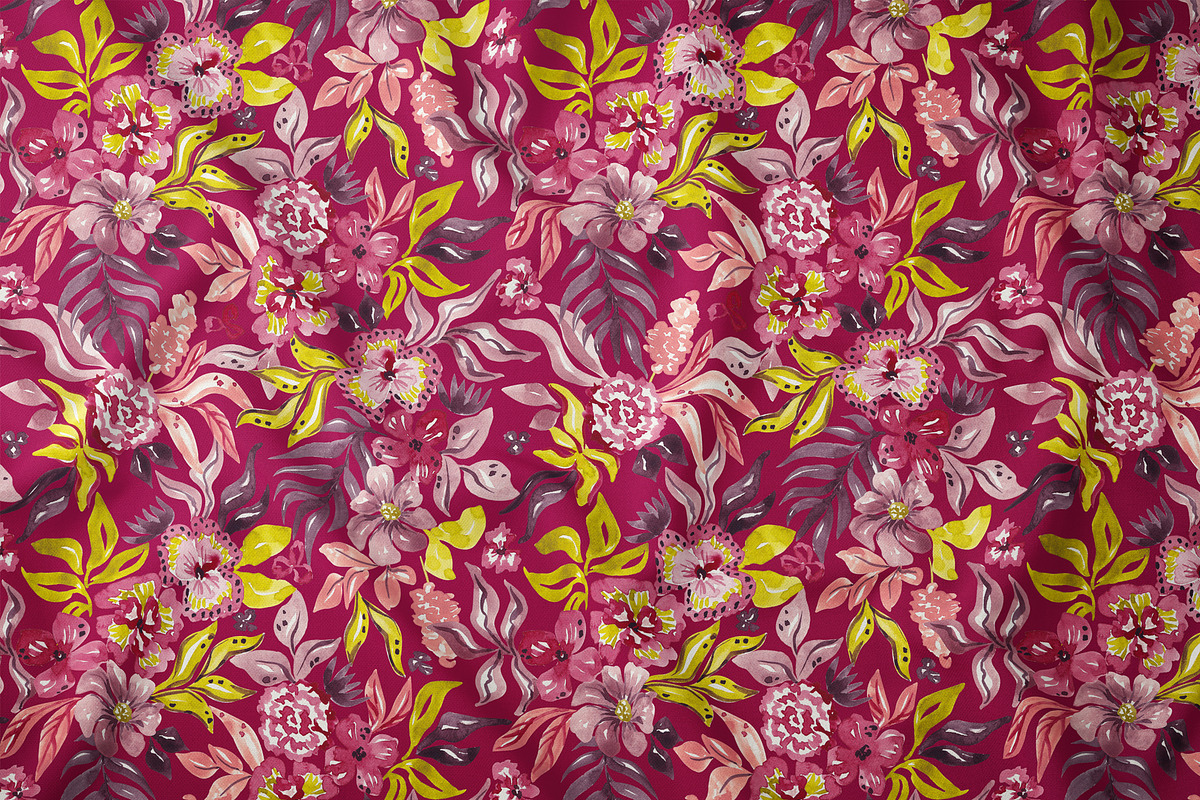 Fantasy flowers seamless pattern, a Pattern Graphic by SirenaArt (Photo 6 of 17)