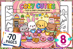 Cozy Cuties Cute & Comfy Coloring, an Animal Illustration by Coco Bloom