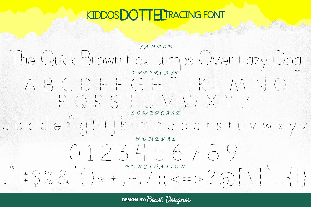 Kiddos Learning Dotted Font, a Handwritten Font by Beast Designer (Photo 2 of 2)