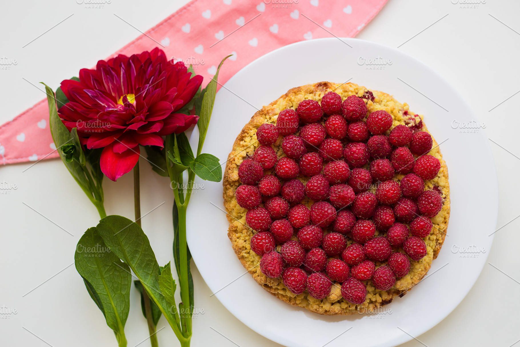 bright raspberry cake on a plate, a Food & Drink Photo by Artsaba Family