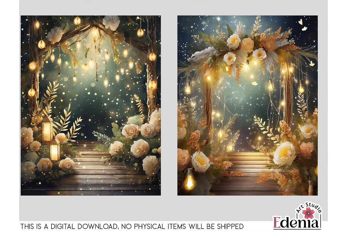 Boho Vintage Wedding JPG Papers, a Wallpaper Graphic by EdeniaArtStudio (Photo 4 of 7)