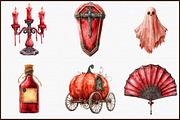 Vintage Red Halloween Clipart, an Illustration by Sublimation Artist (Thumbnail 3 of 6)