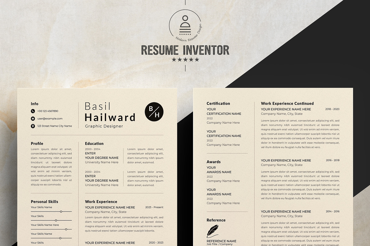 Clean Resume Template with References preview 2
