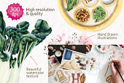 Passover 2025 Watercolor Pesach, a Seasonal Illustration by Elena Malgina Clipart (Thumbnail 3 of 10)
