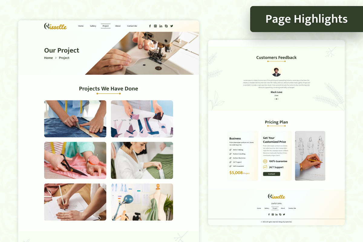 Gisselle - Fashion Designer Website, an UI Kit Template by Uptechies (Photo 4 of 4)