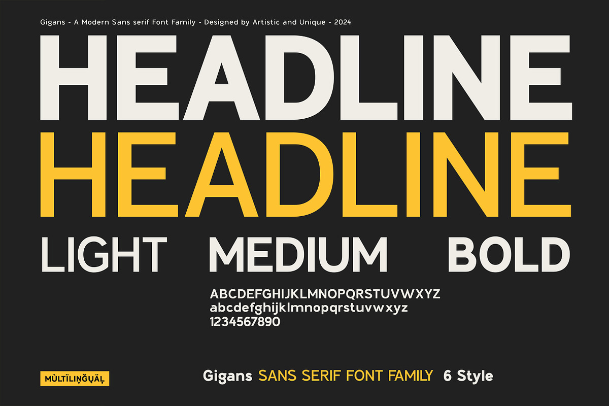Gigans - Sans serif font family, a Sans Serif Font by Artistic & Unique (Photo 8 of 15)