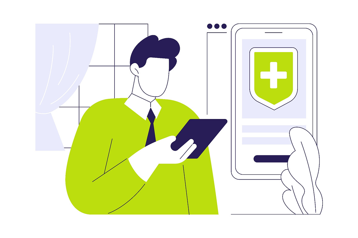 Buying insurance online abstract, a Finance Illustration by Visual Generation (Photo 2 of 3)