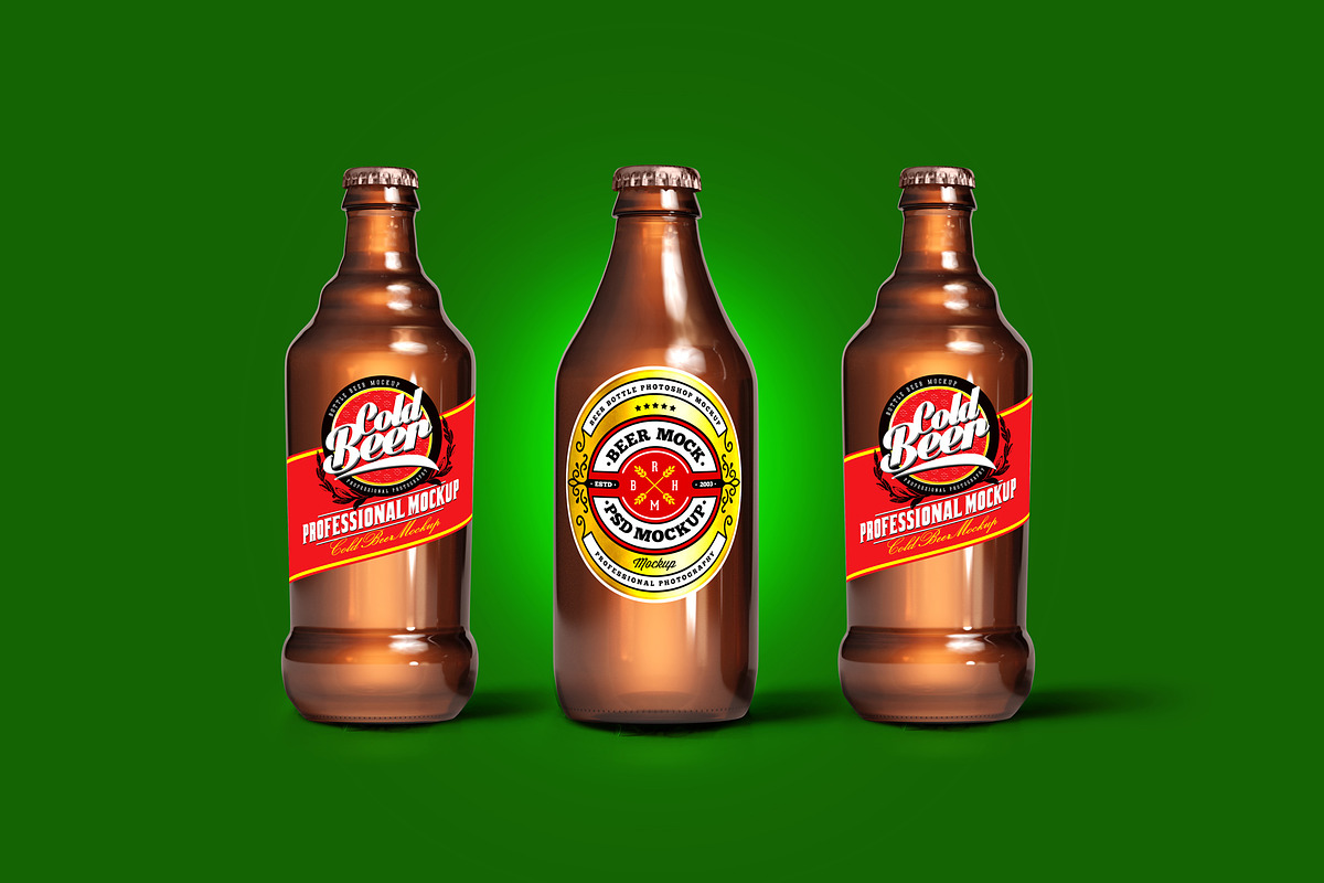 Glass Beer Bottle Mock-Up, a Product Mockup by PSD Market (Photo 12 of 13)