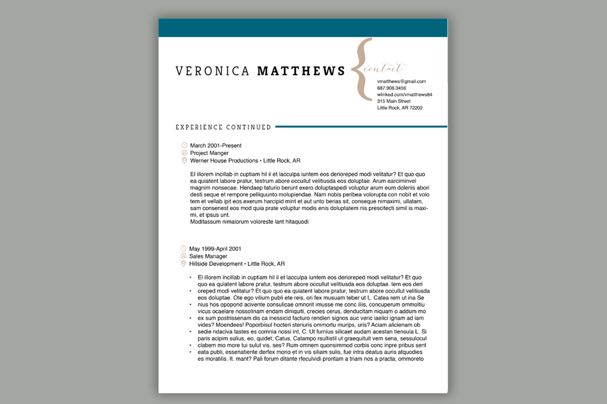 Resume Template | MS Word, a Resume Template by Scribbled Napkin Design (Photo 2 of 4)