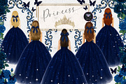 Princess Royal blue Clipart, an Illustration by BigCakeBee (Thumbnail 1 of 2)