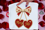 Knitted Bow with Marry Me Hearts Png, an Illustration by Craft Nest (Thumbnail 2 of 6)