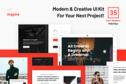 inspire UI Kit - Web Hero Headers, an UI Kit Template by begha (Thumbnail 1 of 14)
