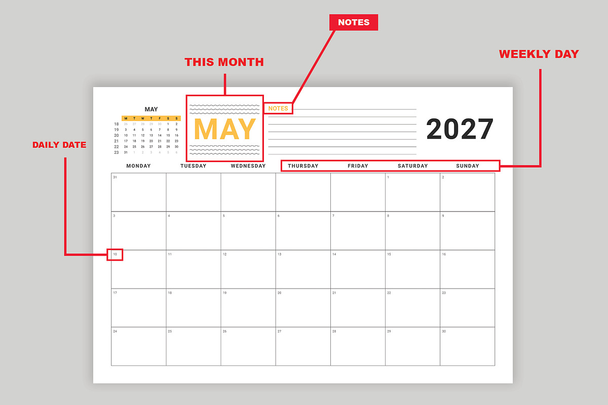 Monthly Planner Bundle 2026-2030, a Stationery Template by Design Zone (Photo 7 of 8)