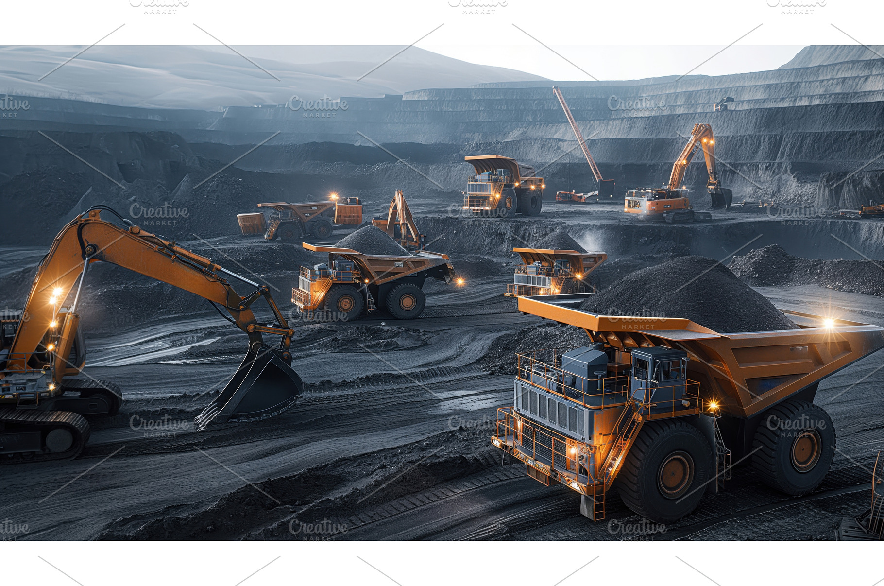 Large open-pit mining operation with, an Abstract Photo by Sergey Kotenev