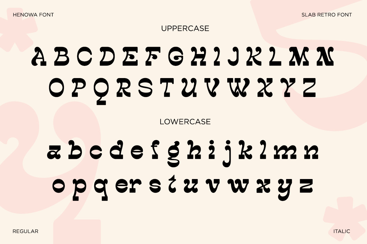 Henowa - Slab Retro Font, a Sans Serif Font by Font Liner (Photo 11 of 12)