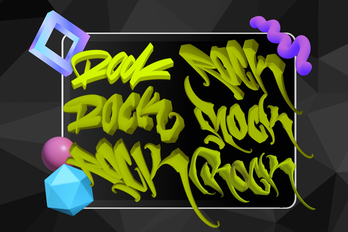 PRO3d Lettering Brushes For Procreat, a Brush Add-On by Torus1 (Photo 3 of 7)