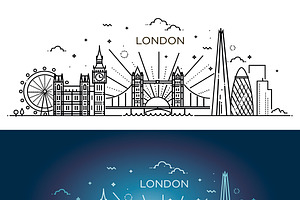 25 Cities Linear Skyline