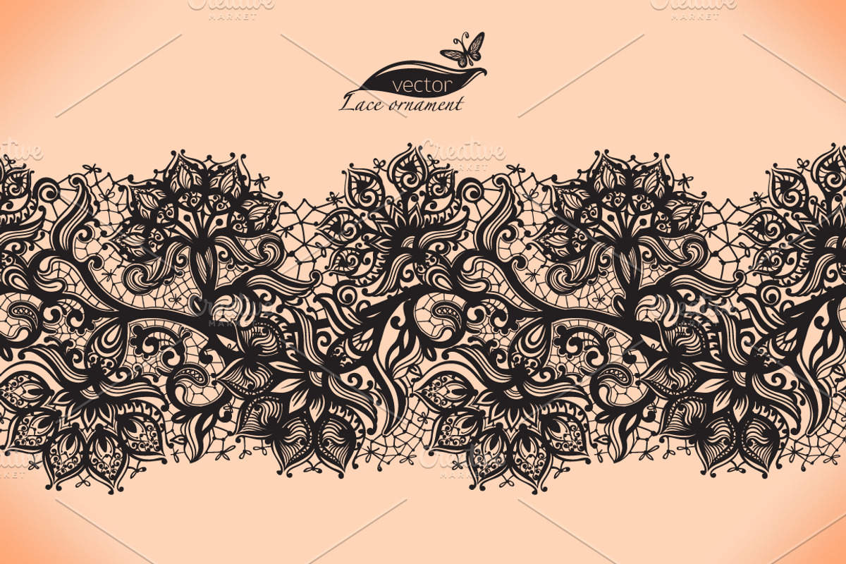 Lace ribbon seamless pattern, a Background Graphic by Vikpit (Photo 1 of 3)
