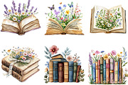 Wildflower Books Watercolor Clipart, an Illustration by Designking (Thumbnail 3 of 5)