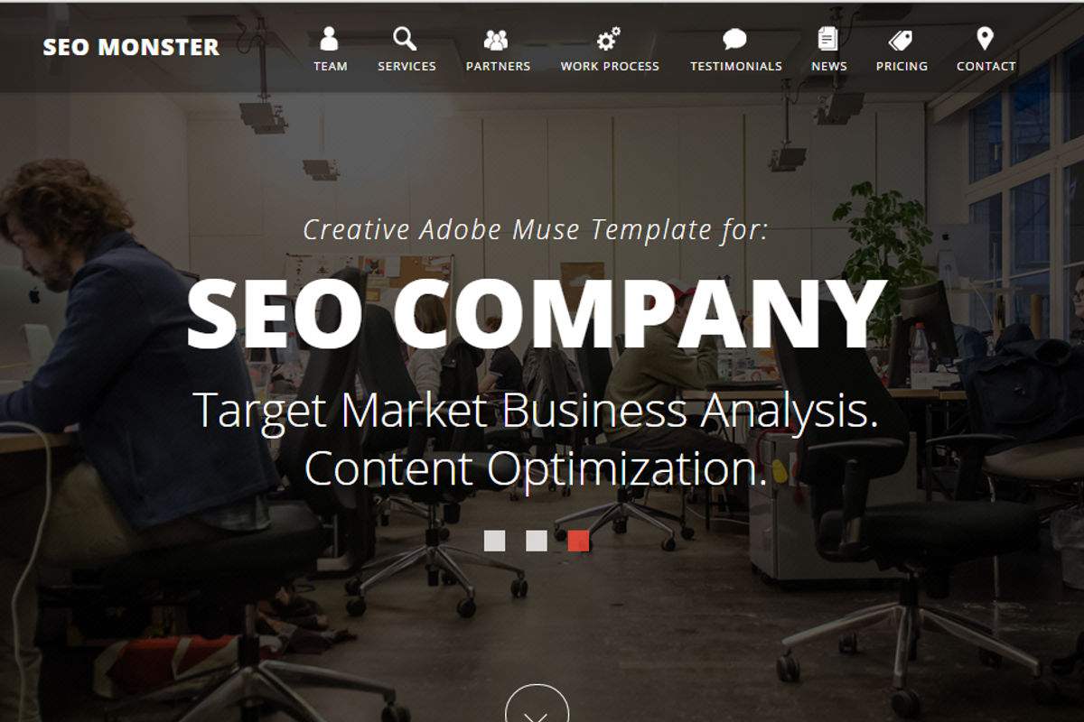 SEO Monster - Creative Muse Template, a Landing Page Template by Vladimir Chernyshov (Photo 2 of 5)